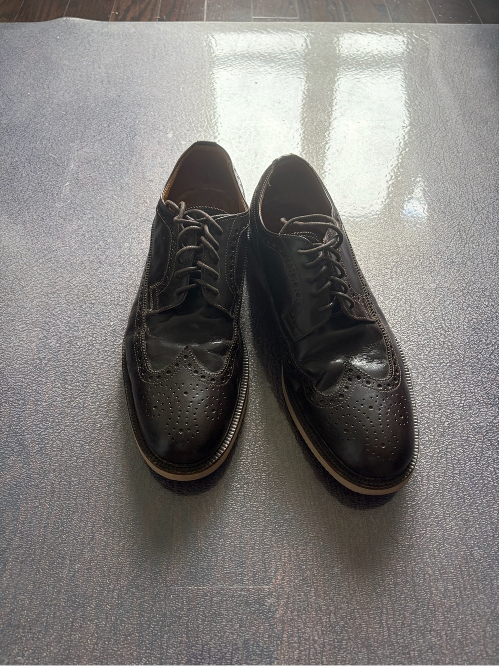 J.Lindeberg Men's Classic Wingtip Dress Shoes - Dark Brown
